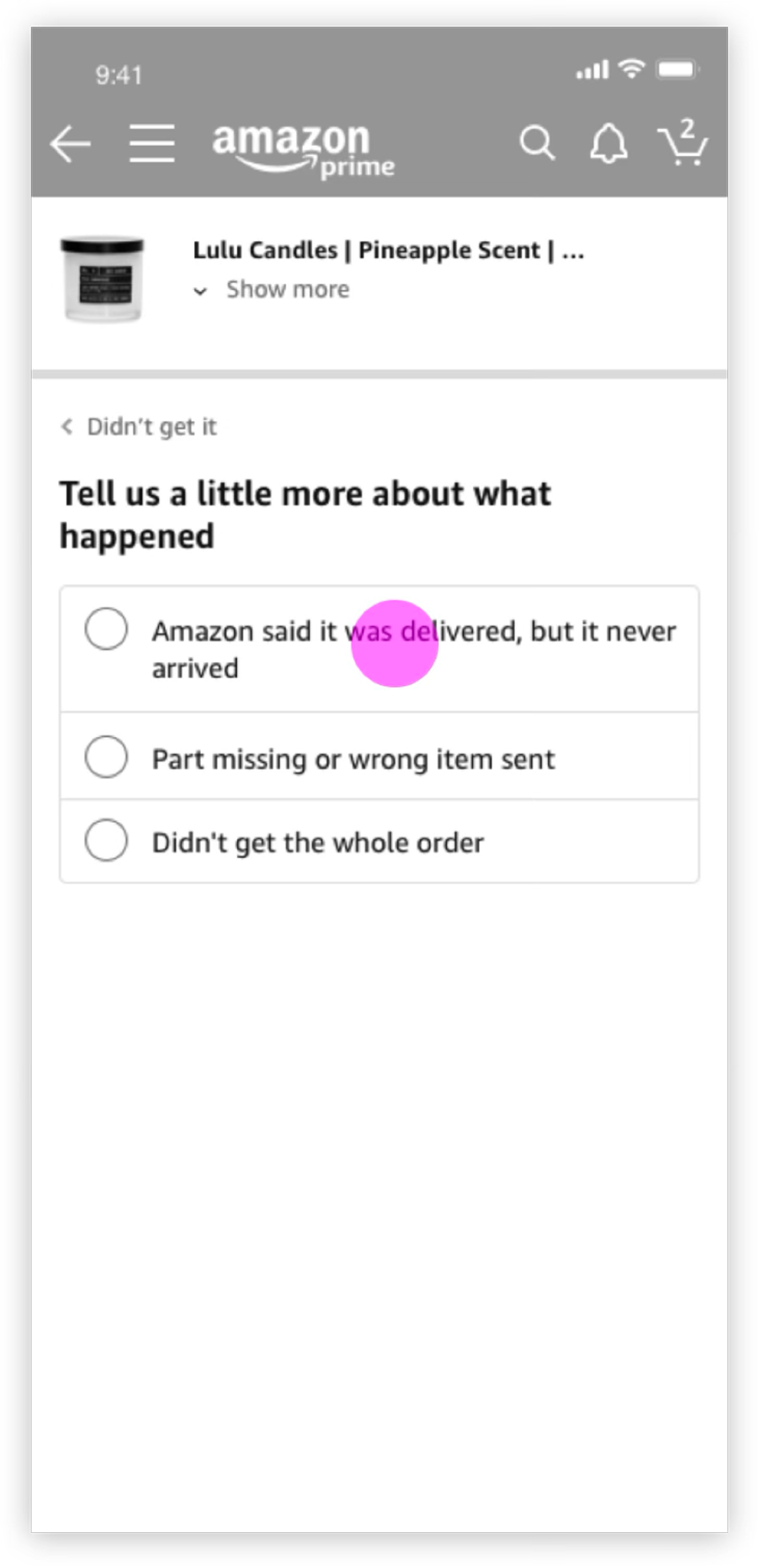 Early wireframe: self-service and escalation paths.